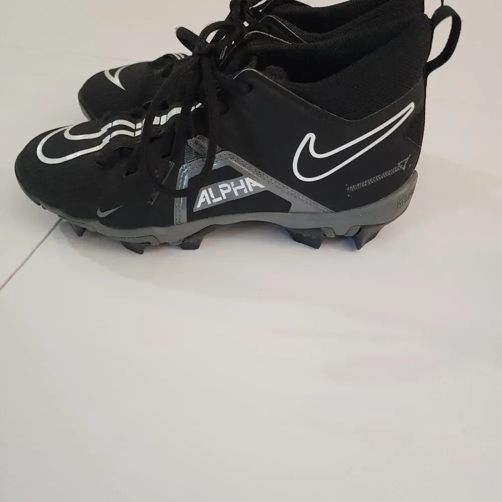 Nike Alpha Menace 3 Shark Football Cleats Sz‎ 5 Youth Black/White